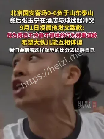 张玉宁为与球迷起冲突致歉
